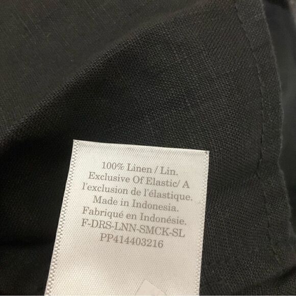 NWT Everlane Linen Dress Black Smocked Size XXS - Picture 5 of 6